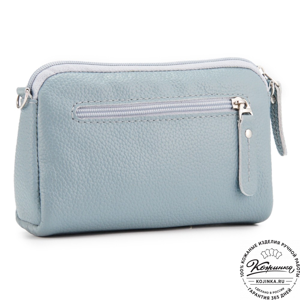 Кожаный клатч "Марта" (голубой)